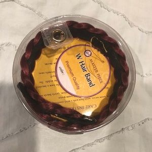hair band w clips braided red hair piece never use